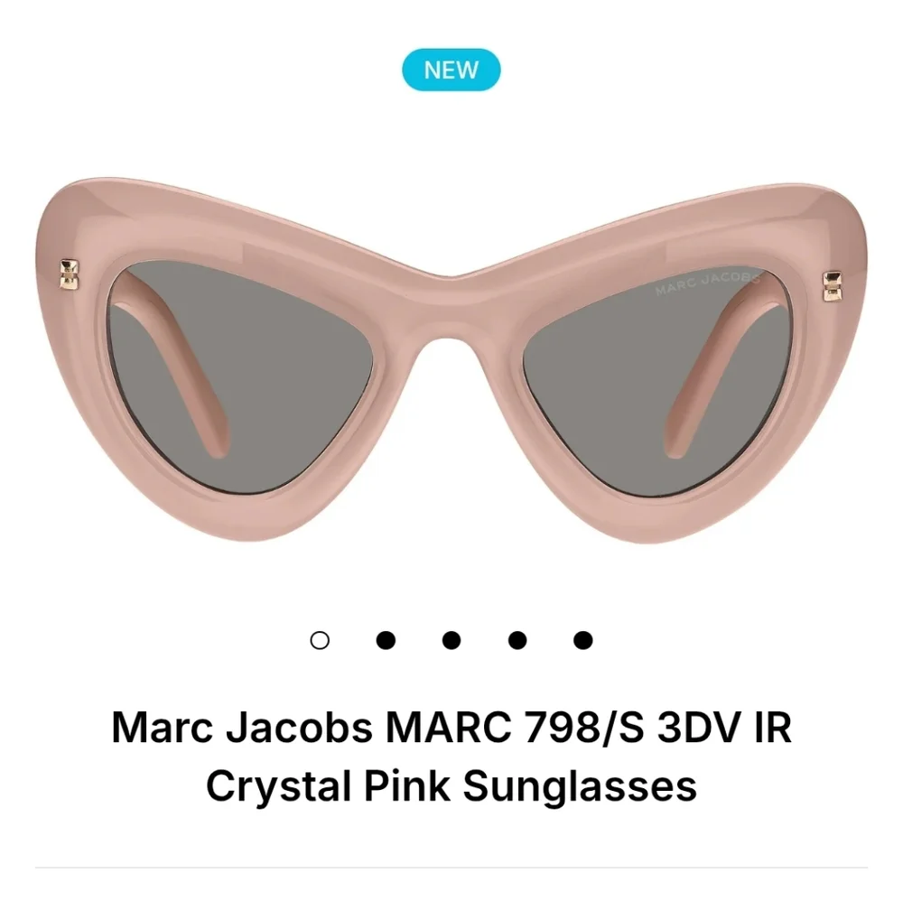 Marc Jacobs Crystal Pink Sunglasses Oversized Cat Eye MARC 798/S 3DV IR